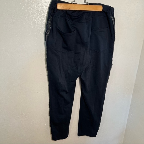 Navy Blue Sweatpants Sequin Side Stripes - Picture 8 of 10